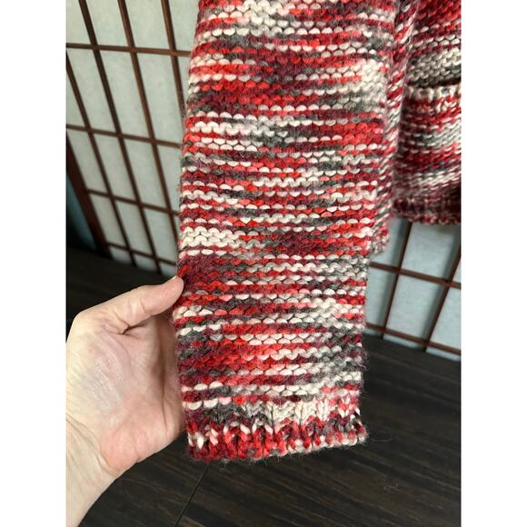 Vintage Ruby Rd. chunky knit cardigan sweater with fringe detail - Picture 4 of 7